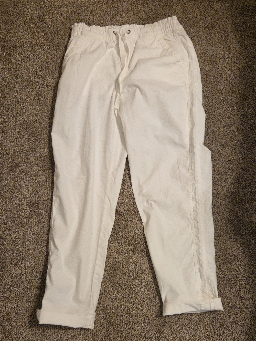Sonoma White Drawstring Chinos for Men